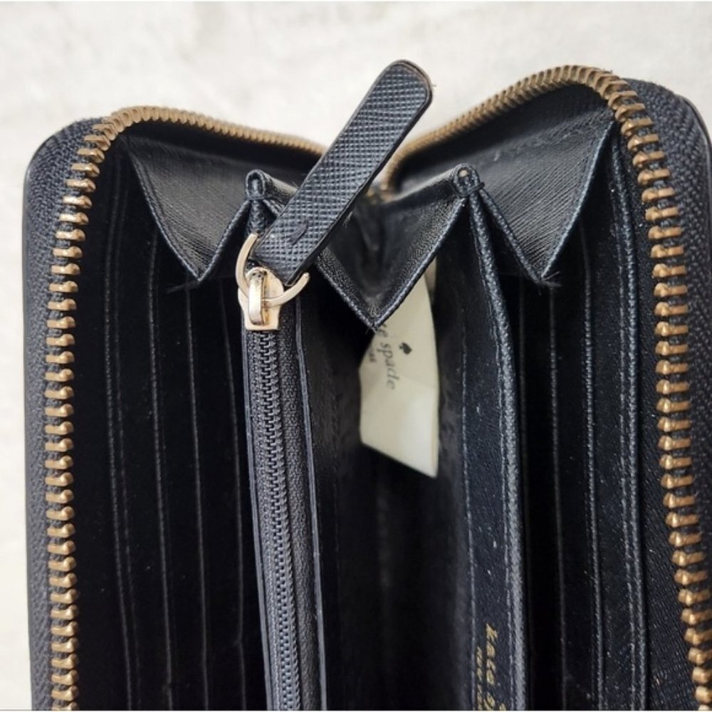 SOLD ๐ Kate Spade Black Leather Continental Zippered Wallet - Picture 13 of 16